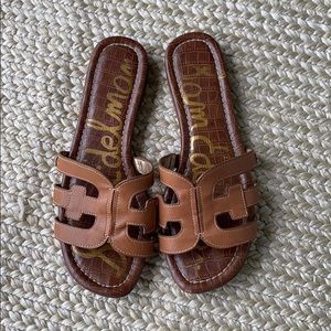 SAM EDELMAN BAY LEATHER SLIDE SANDALS